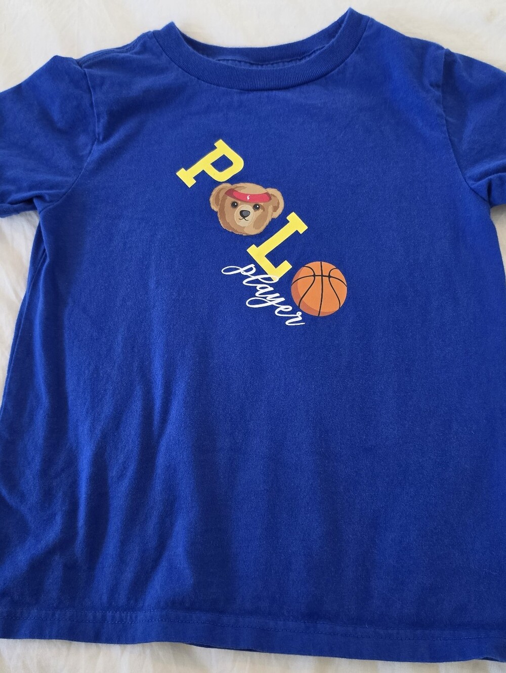 POLO Ralph Lauren Boys Blue Short Sleeve Basketball T-shirt 4/4T